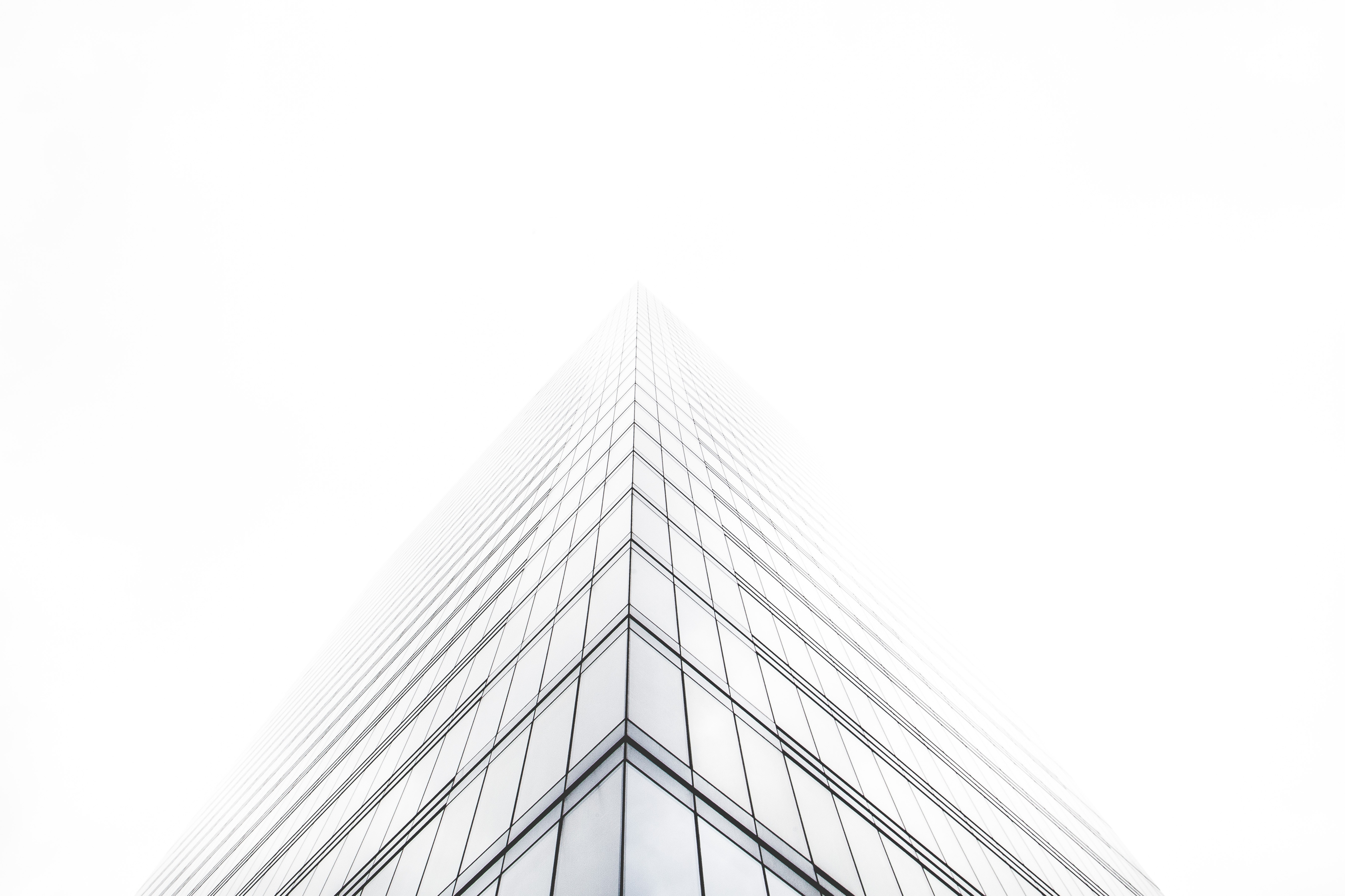 Modern Window Glass Building with Cloudy Background